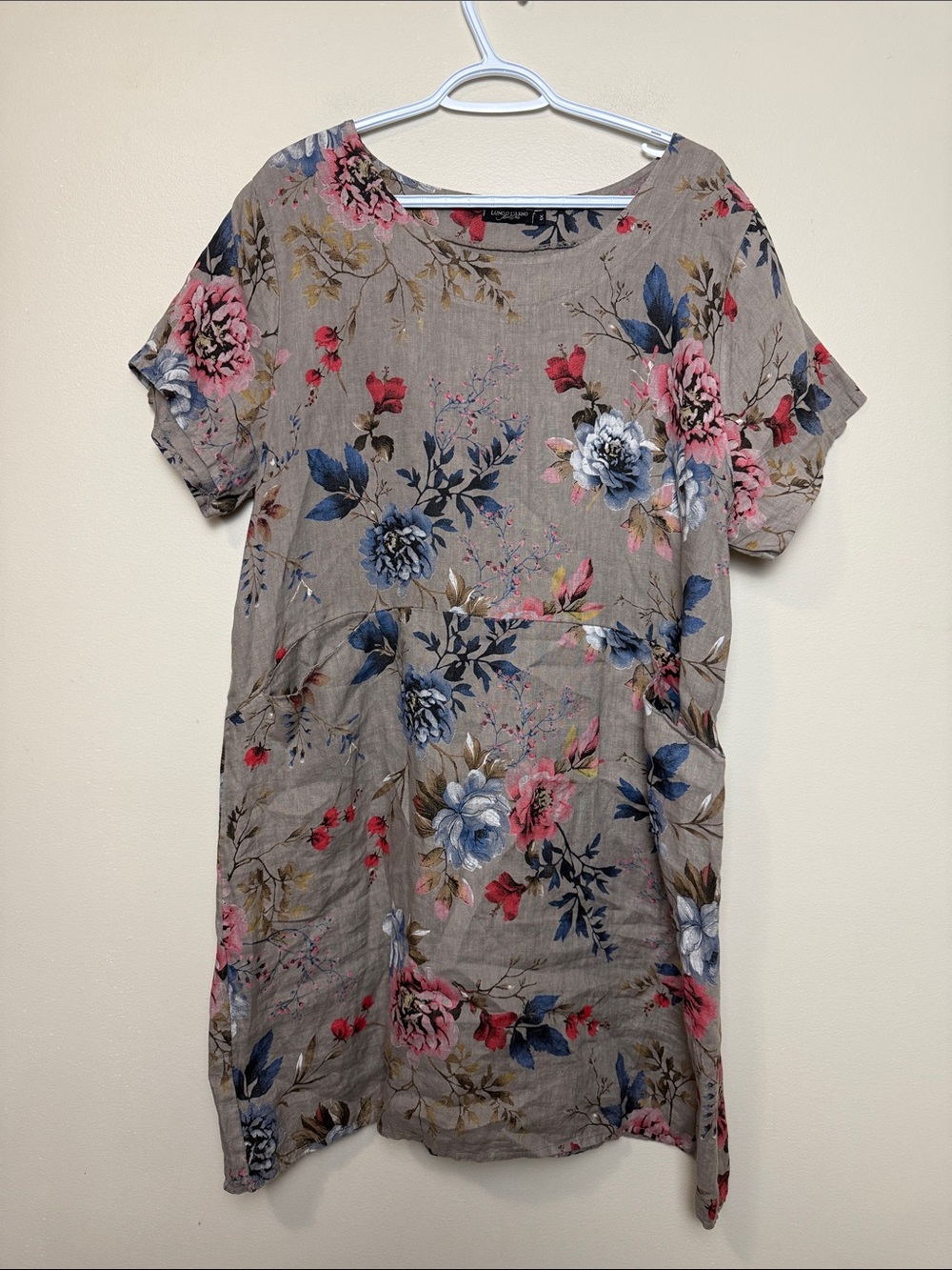 Lungo L’arno 100% Linen Floral Dress size 1X